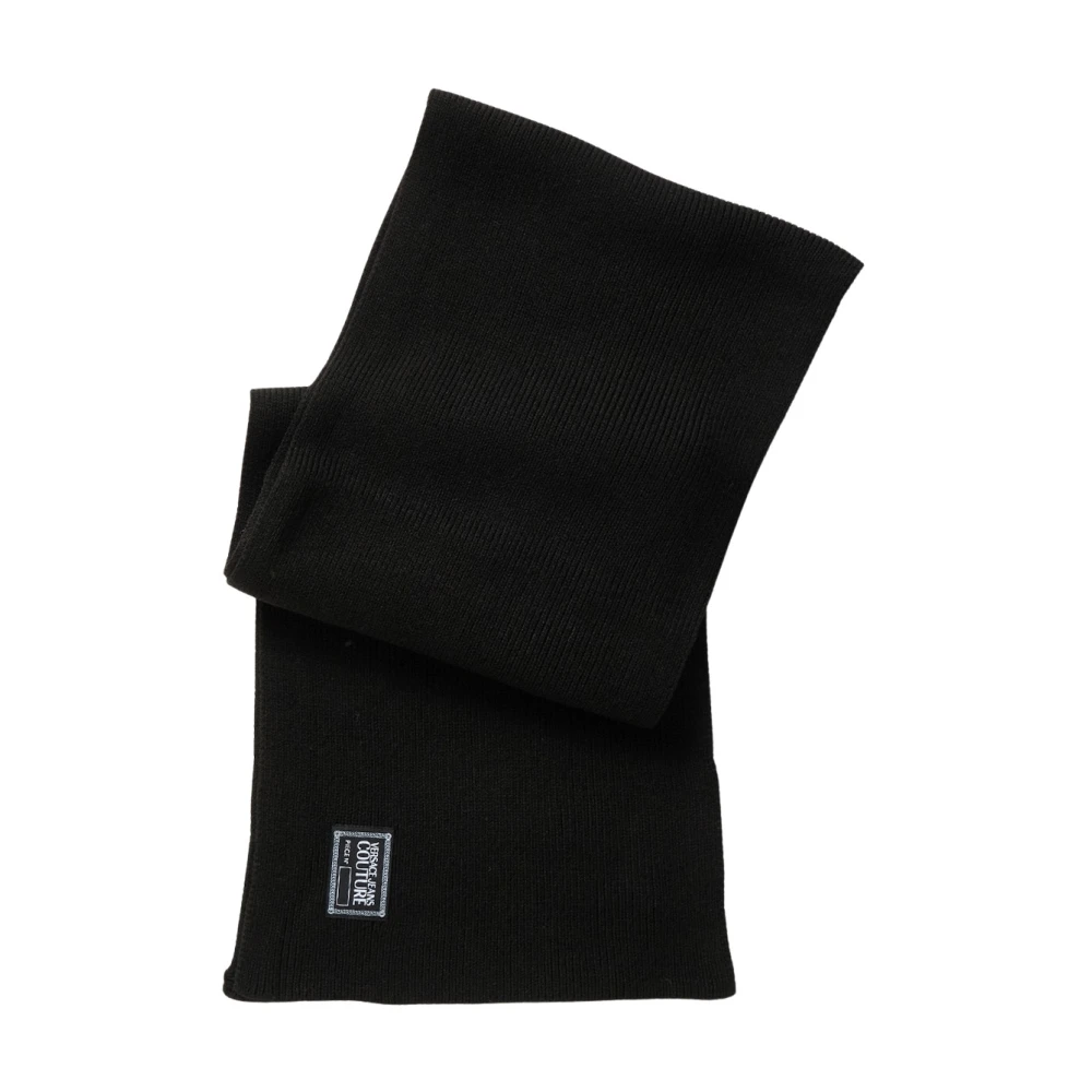 Versace Jeans Couture Black Winter Scarves, Female, One Size, Scarf With Logo Patch