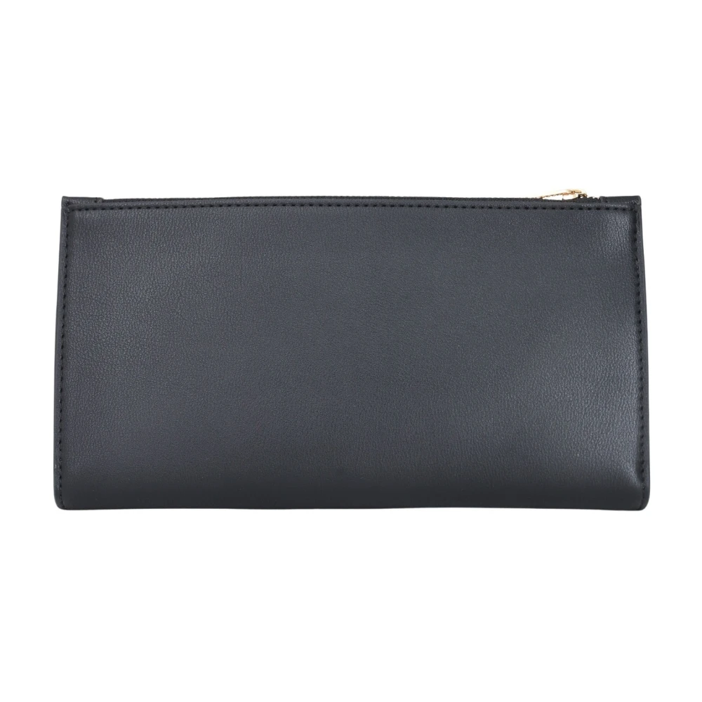 Elisabetta Franchi Zwarte Minimalistische Pochette met Gouden Logo Black Dames