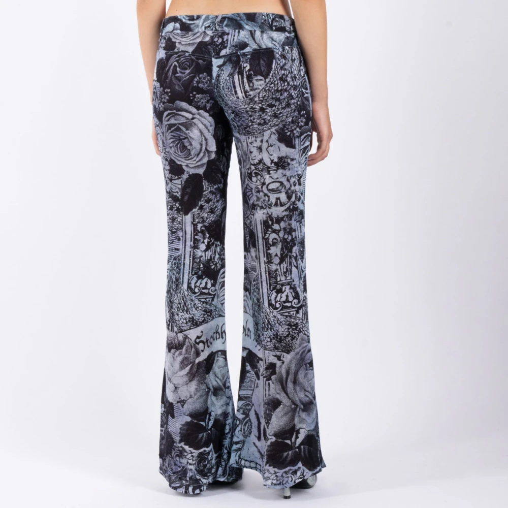 Acne Studios Multi Grijs Viscose Broek Multicolor Dames