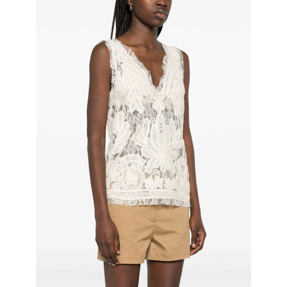 P.a.r.o.s.h. Beige Top met True-to-Size Fit Beige Dames