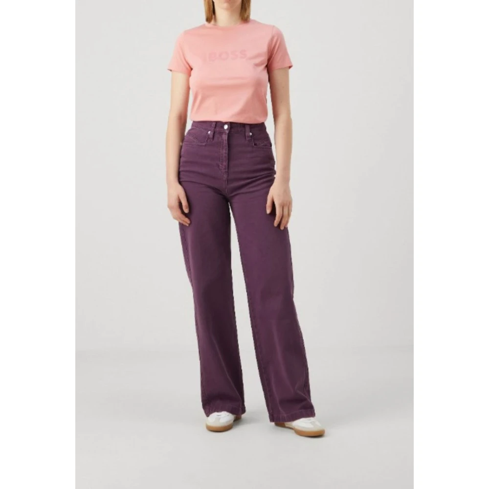 Hugo Boss Dames Logo T-shirt in zwart Pink Dames