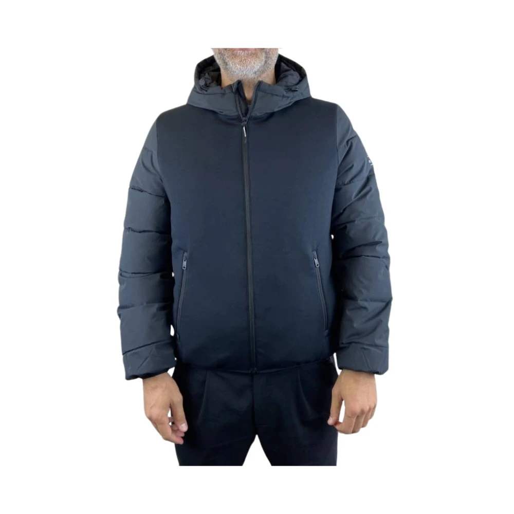 Ecoalf Zwarte hoodie Blue Heren