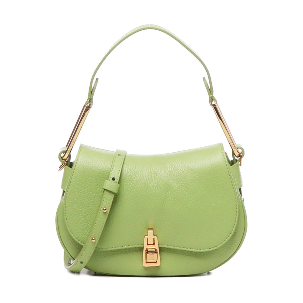 Coccinelle Groene leren handtas met draaisluiting Green Dames