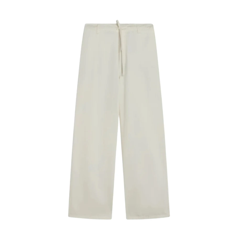 Semicouture White Wide Trousers, Female, W26, Wide Trousers