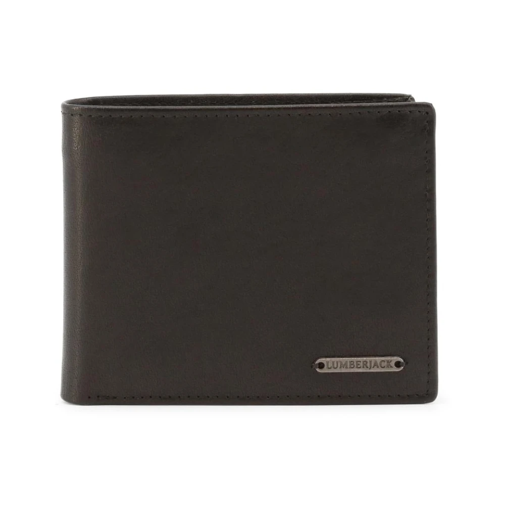 Lumberjack Men's Black Luxury Leather Bifold Wallet With Coin Purse