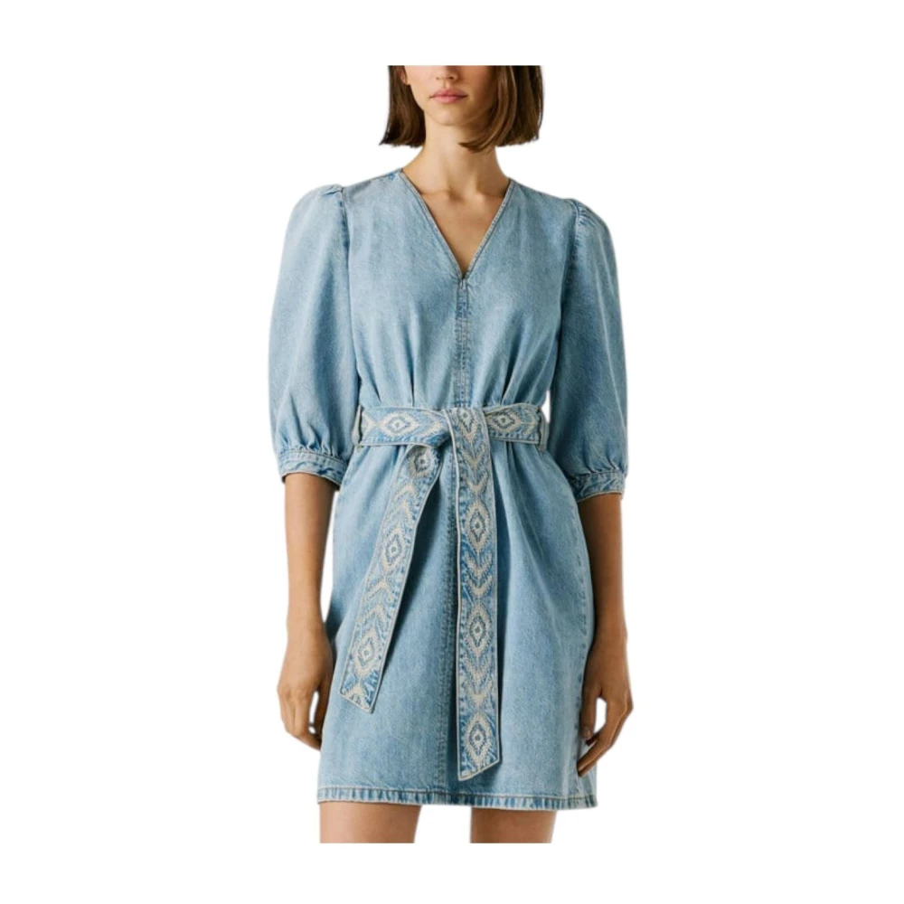 Pepe Jeans Women's Blue Short Dresses, M, Short Dresses