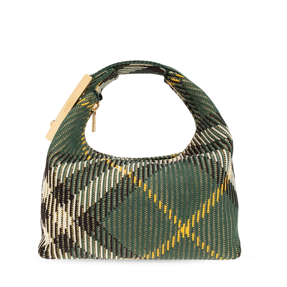 Burberry Ruitpatroon Top Handvat Tas Green Dames