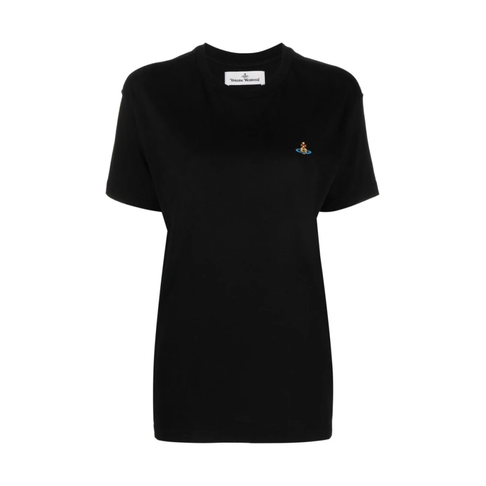 Vivienne Westwood Orb-geborduurd katoenen T-shirt Black Dames