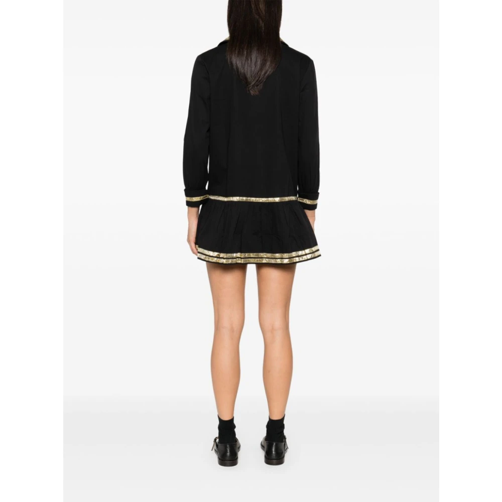 Bode Zwarte Tinsel Tape Jurk Black Dames
