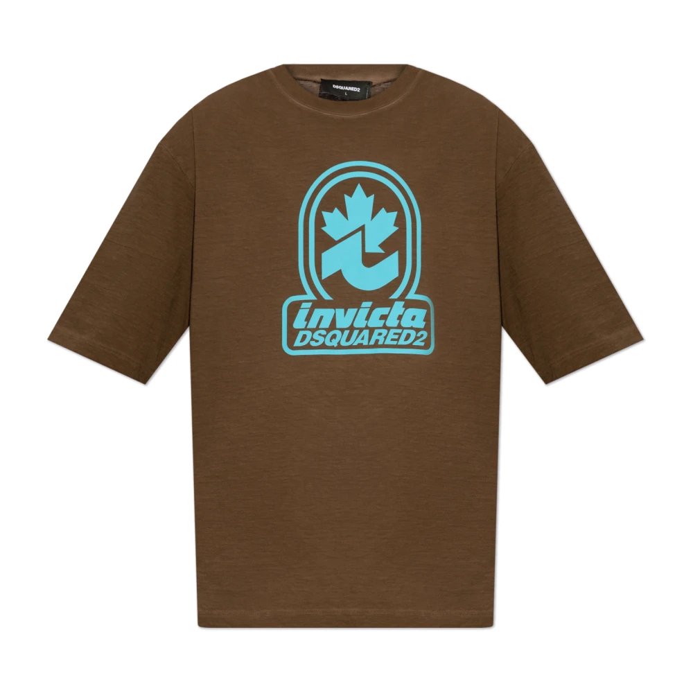 Dsquared2 T-shirt capsule 'Invicta' Brown Heren