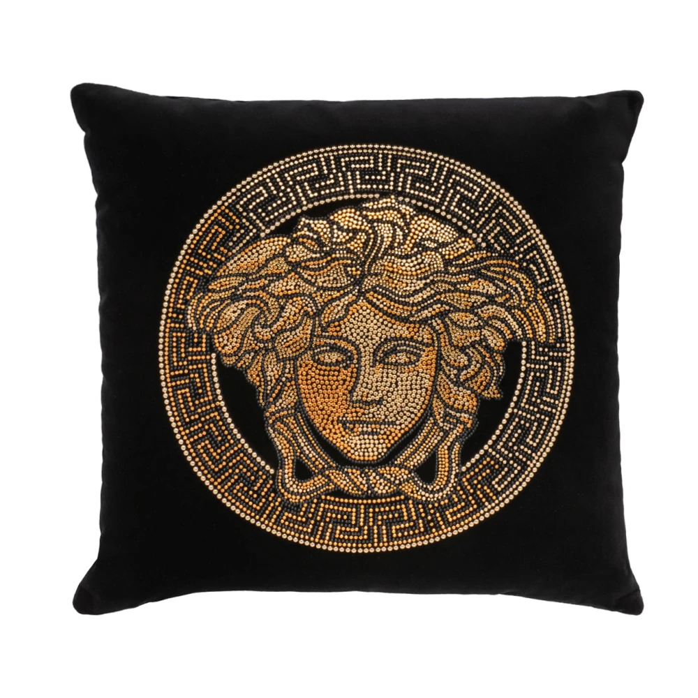 Versace Unisex Black Medusa Head Cushion