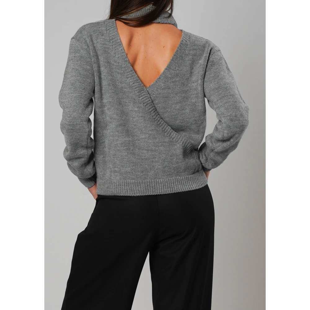H2O Hoge hals wollen trui Gray Dames