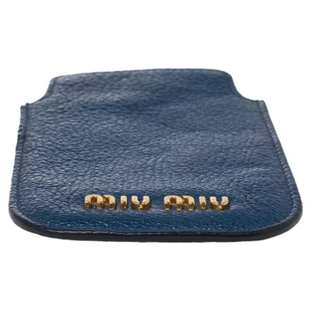 Miu Pre-owned Leather home-office Blue Dames