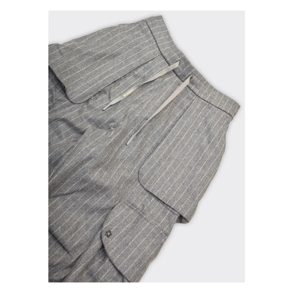 A Paper Kid Flanellen Cargo Broek in Grijs Gray Heren