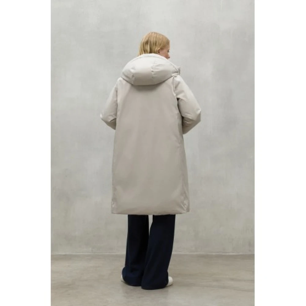 Ecoalf Omkeerbare Witte Zand Winterjas White Dames