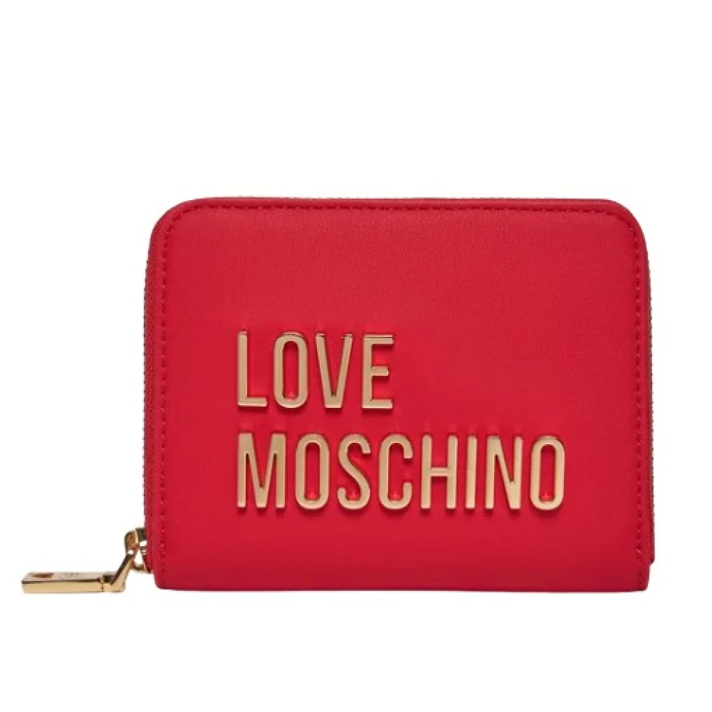 Love Moschino Women's Red Wallets & Cardholders, One Size, Wallet With Zip Closure And Logo Plate