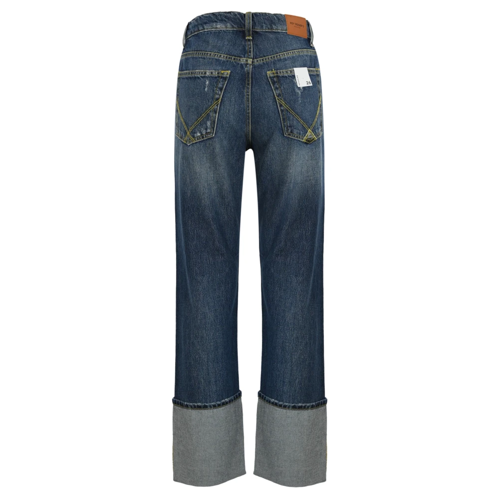 Roy Roger's Denim Broek met Rits en Knoop Blue Dames