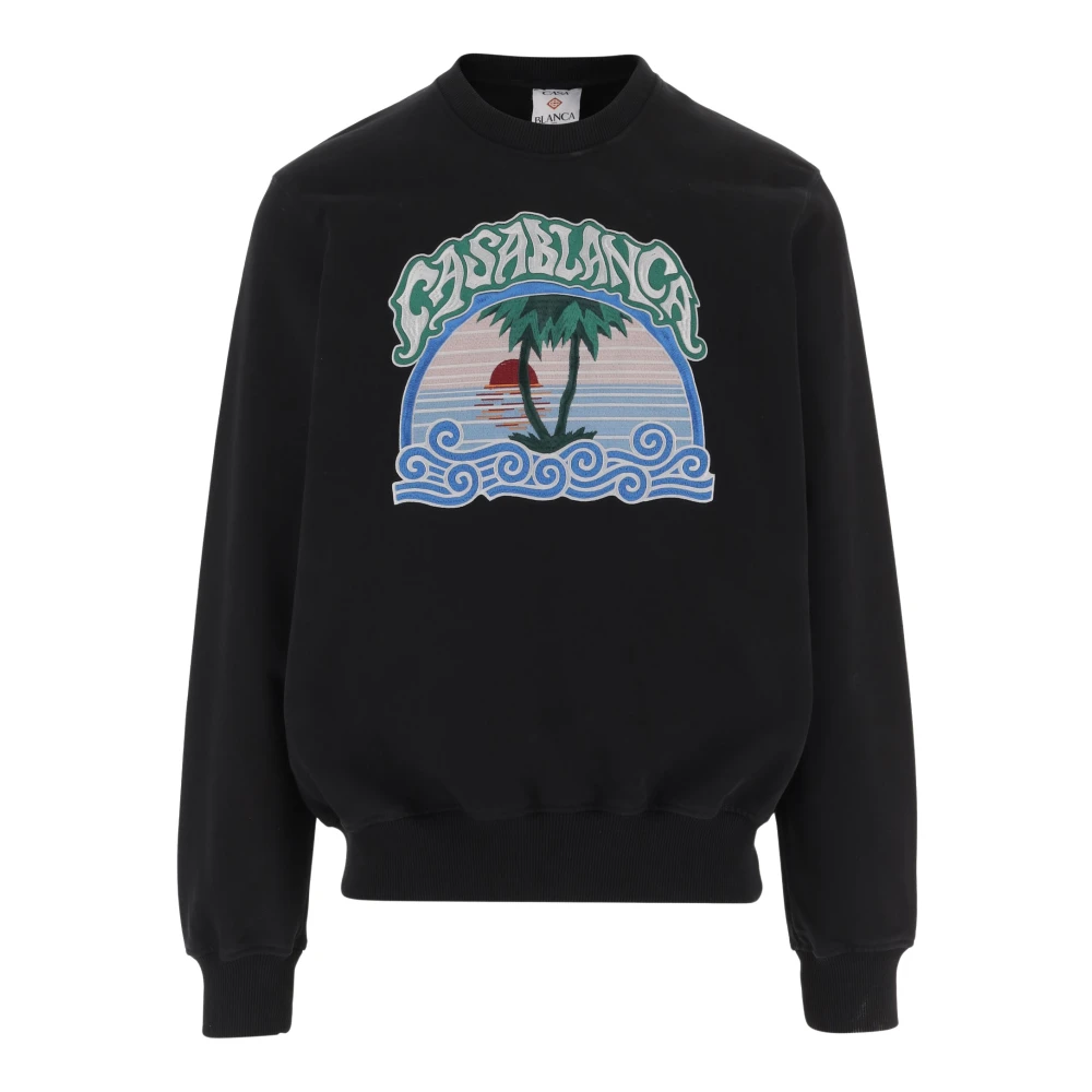 Casablanca Men's Black Casa Crest Embroidered Sweatshirt - Sweatshirts - S - Sweatshirts & Hoodies