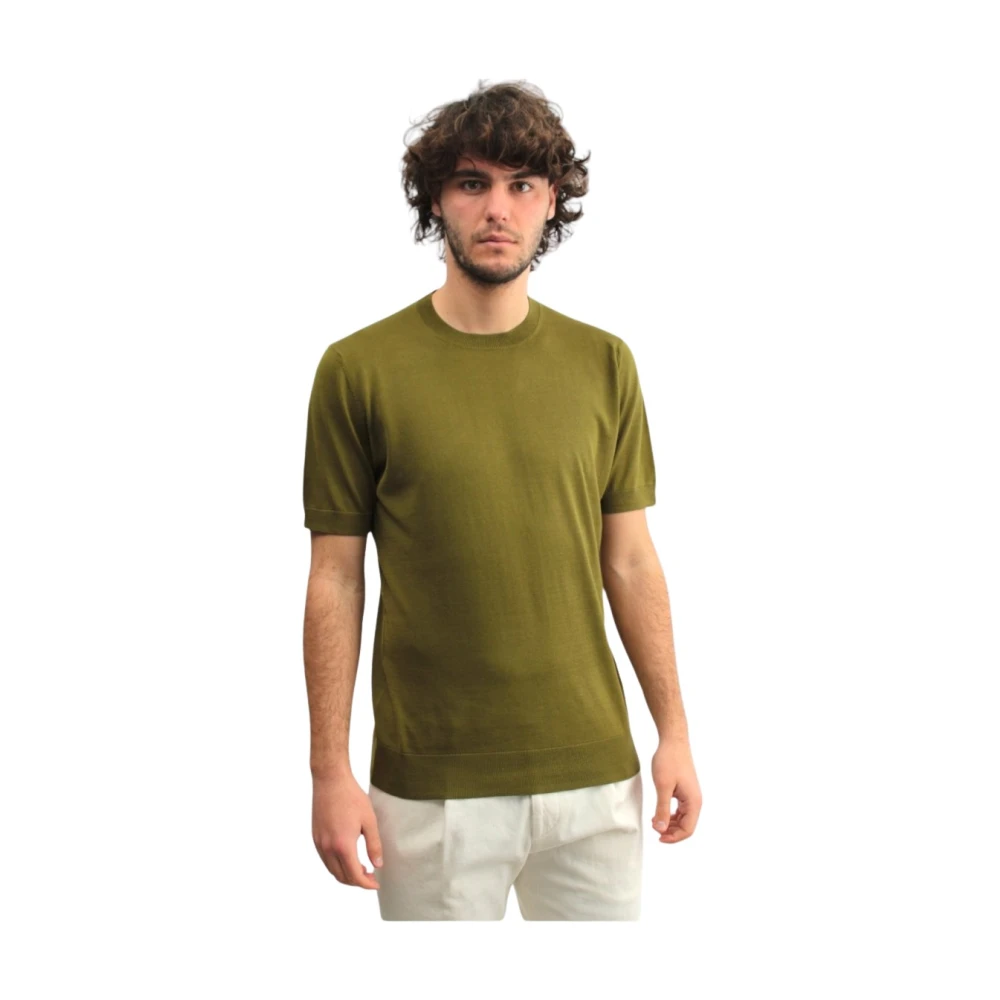Paolo Pecora Groene Crew Neck T-Shirt Green Heren