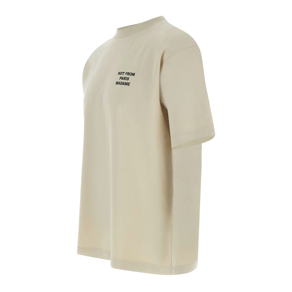 Drole de Monsieur Slogan Katoenen T-shirt Zand Mini Logo Beige Heren