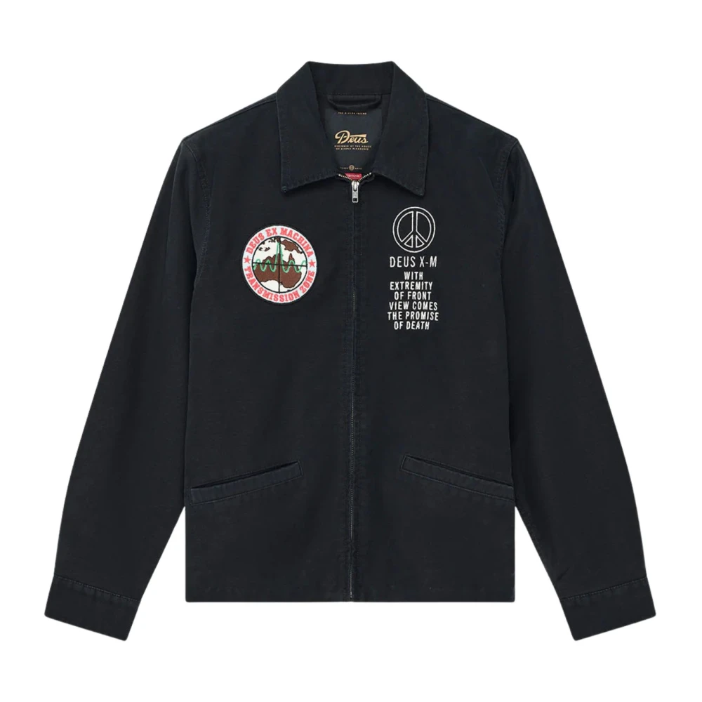 Deus Ex Machina Men's Black Light Jackets, S, Fugazi Souvenir Jacket