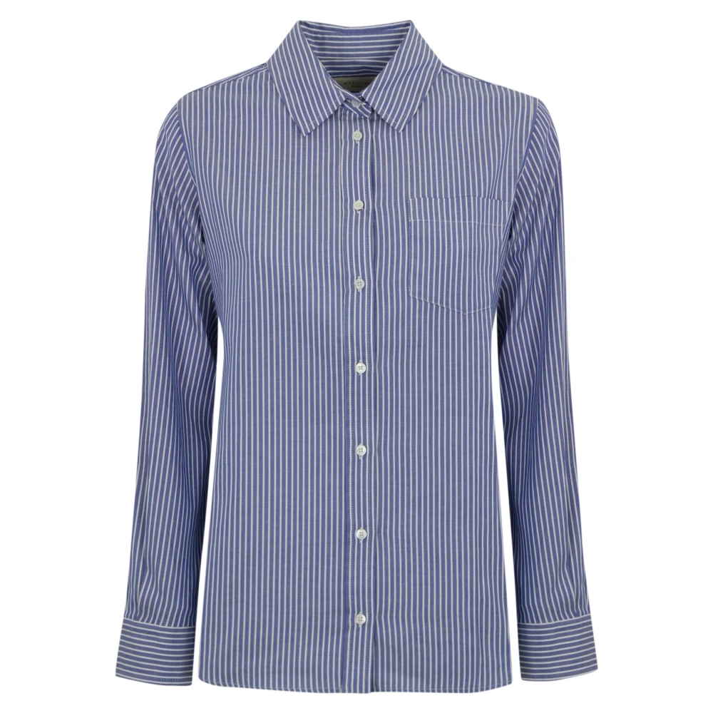 Max Mara Weekend Gestreept katoenen Oxford-overhemd Blue Dames