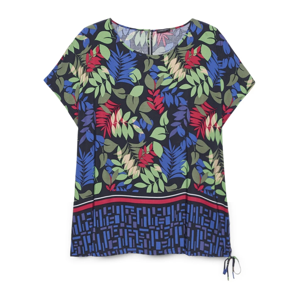 Fiorella Rubino Tropische Print Viscose Blouse Multicolor Dames