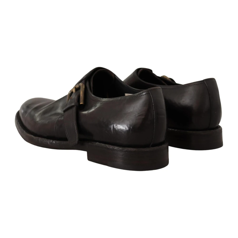 Dolce & Gabbana Vintage Leren Veterschoenen met Monniksband Black Heren