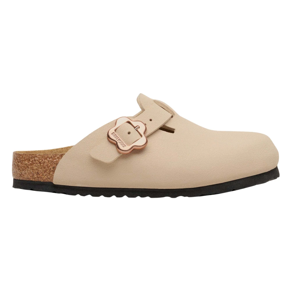 Birkenstock Girls Beige Kids Sandals, 31 Eu, Boston Flower Buckle Bfbc Narrow Fit
