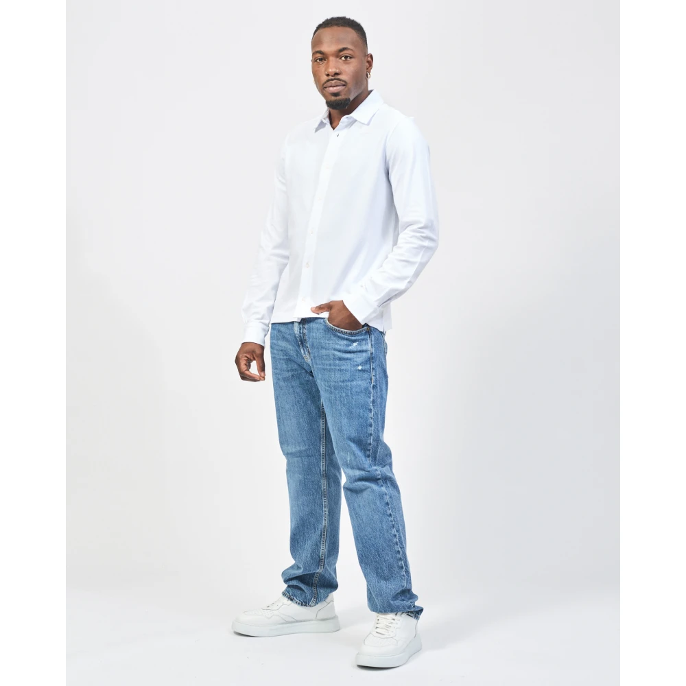 K-way Wit Overhemd Lange Mouw Modern White Heren