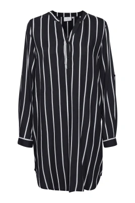 Randig Skjortklänning Svart/Krita Stripe