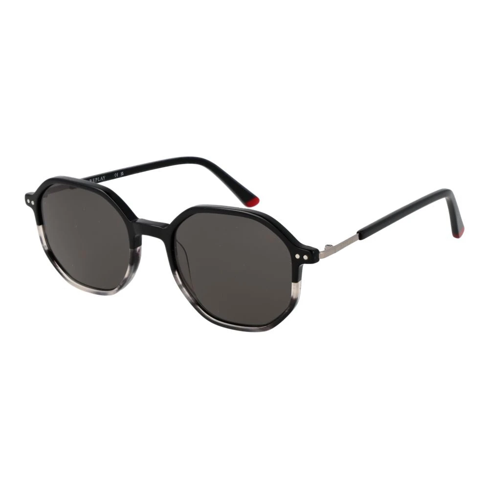 Replay Unisex Black Sunglasses, One Size, Panto Sunglasses