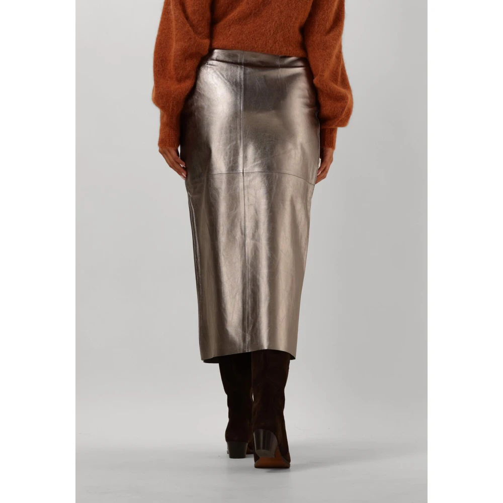 Ibana Metallic Midirok voor Stijlvolle Avonden Gray Dames