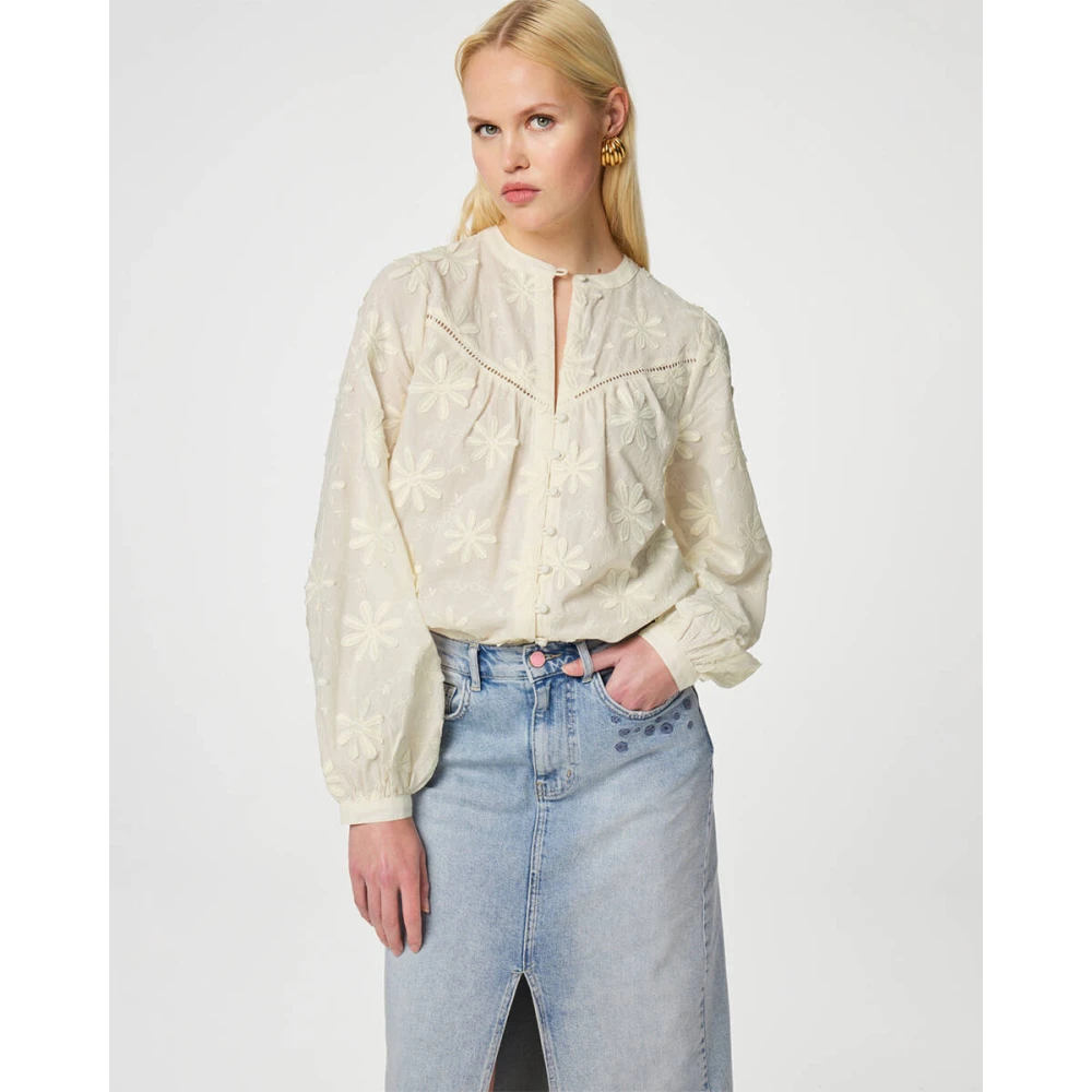 Fabienne Chapot Fiore Lange Mouw Blouse Beige Dames