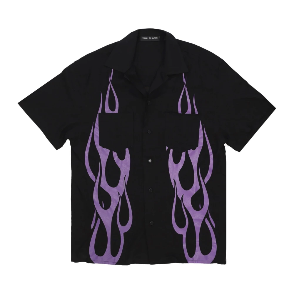 Vision OF Super Flames All Over Short Sleeve Shirt Black Heren