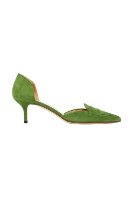 green-suede-dorsay-heels-with-penny-strap