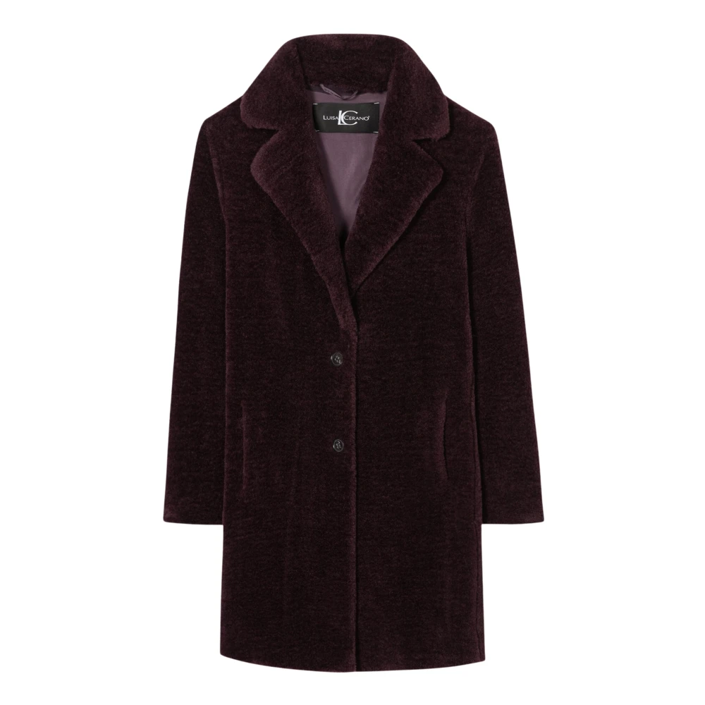 LUISA CERANO Bordeaux Faux Fur Blazerjas Red Dames
