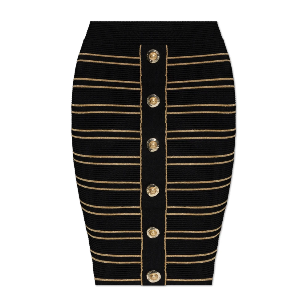 Balmain Women's Black Skirt With Lurex Thread - Short Skirts - S - Skirts