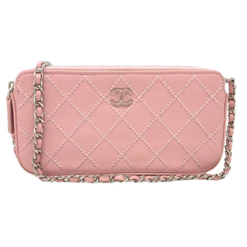 Chanel Vintage Pre-owned Leather chanel-bags Pink Dames