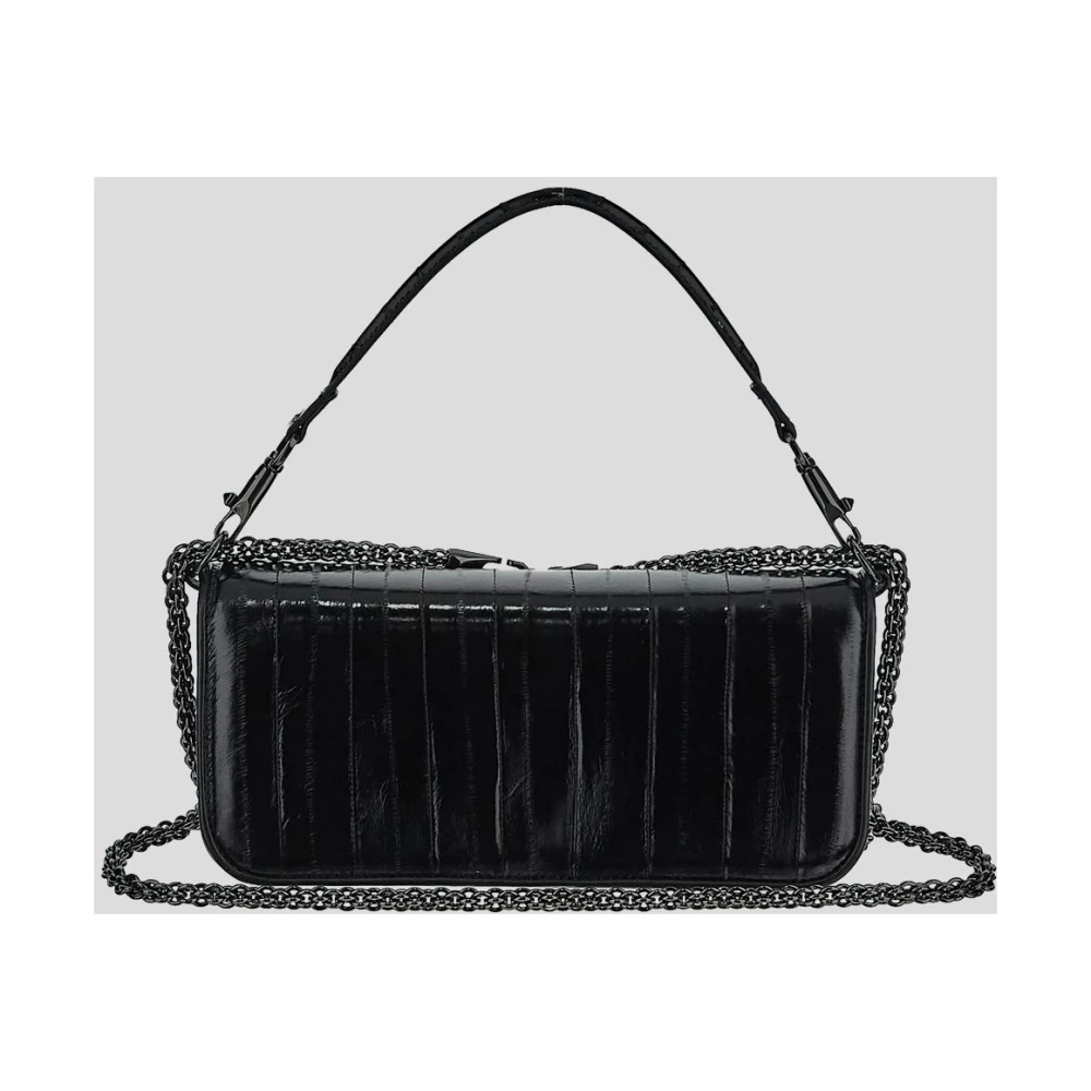 Valentino Garavani Leren Logo Tas Black Dames