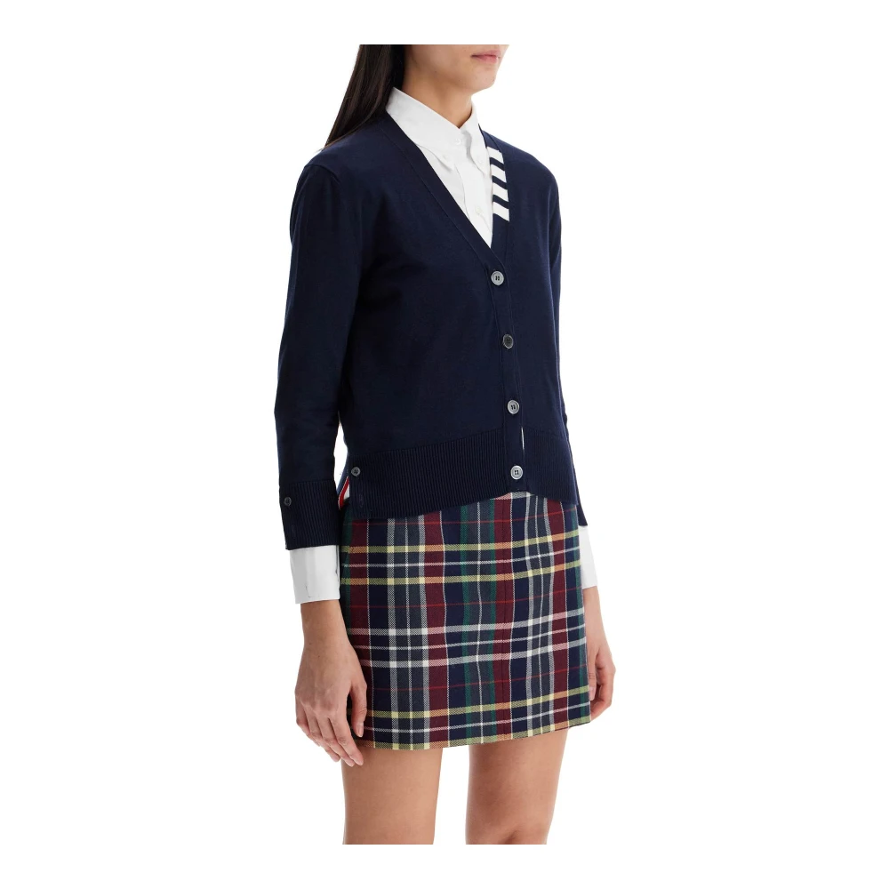 Thom Browne 4-Bar Katoenen Vest Blue Dames