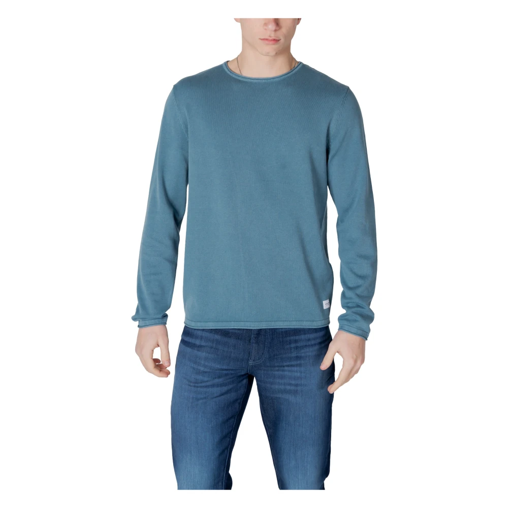 jack & jones Blauwe Gebreide Ronde Hals Trui Blue Heren