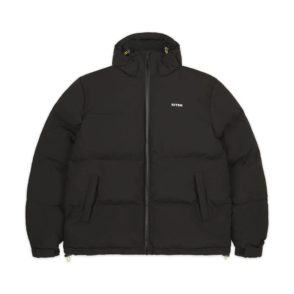 Iuter Polyester Puffer Parka Jacka Black, Herr