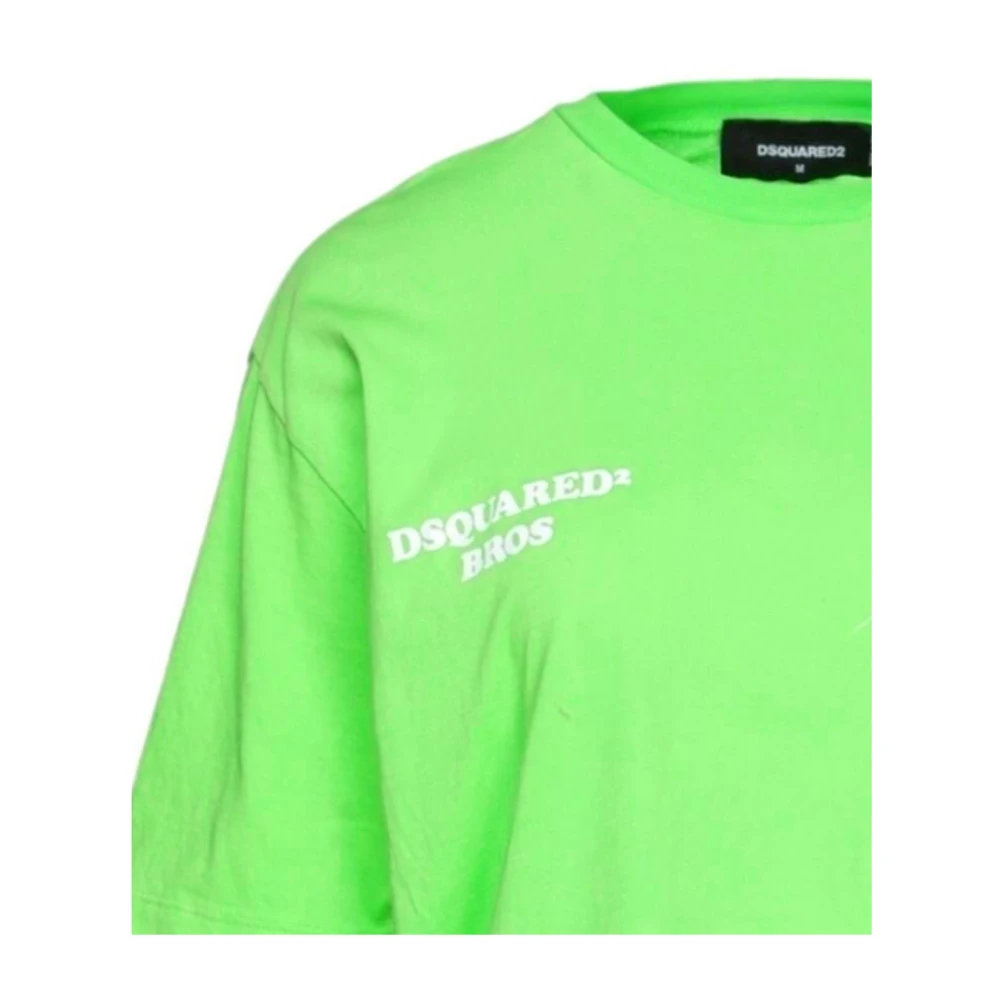 Dsquared2 Logo Katoenen T-shirt Korte Mouw Green Heren