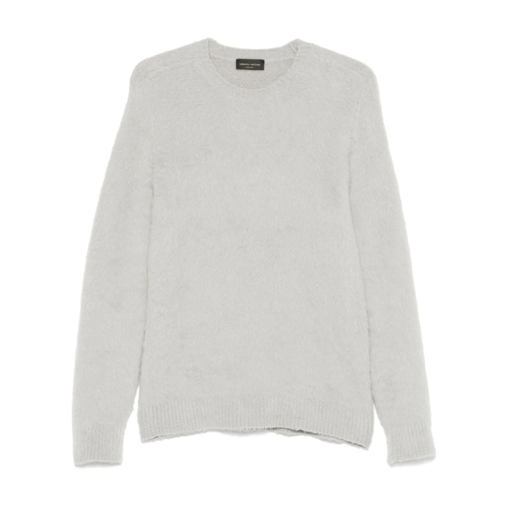 Roberto Collina Zachte Gebreide Pullover Trui Gray Heren