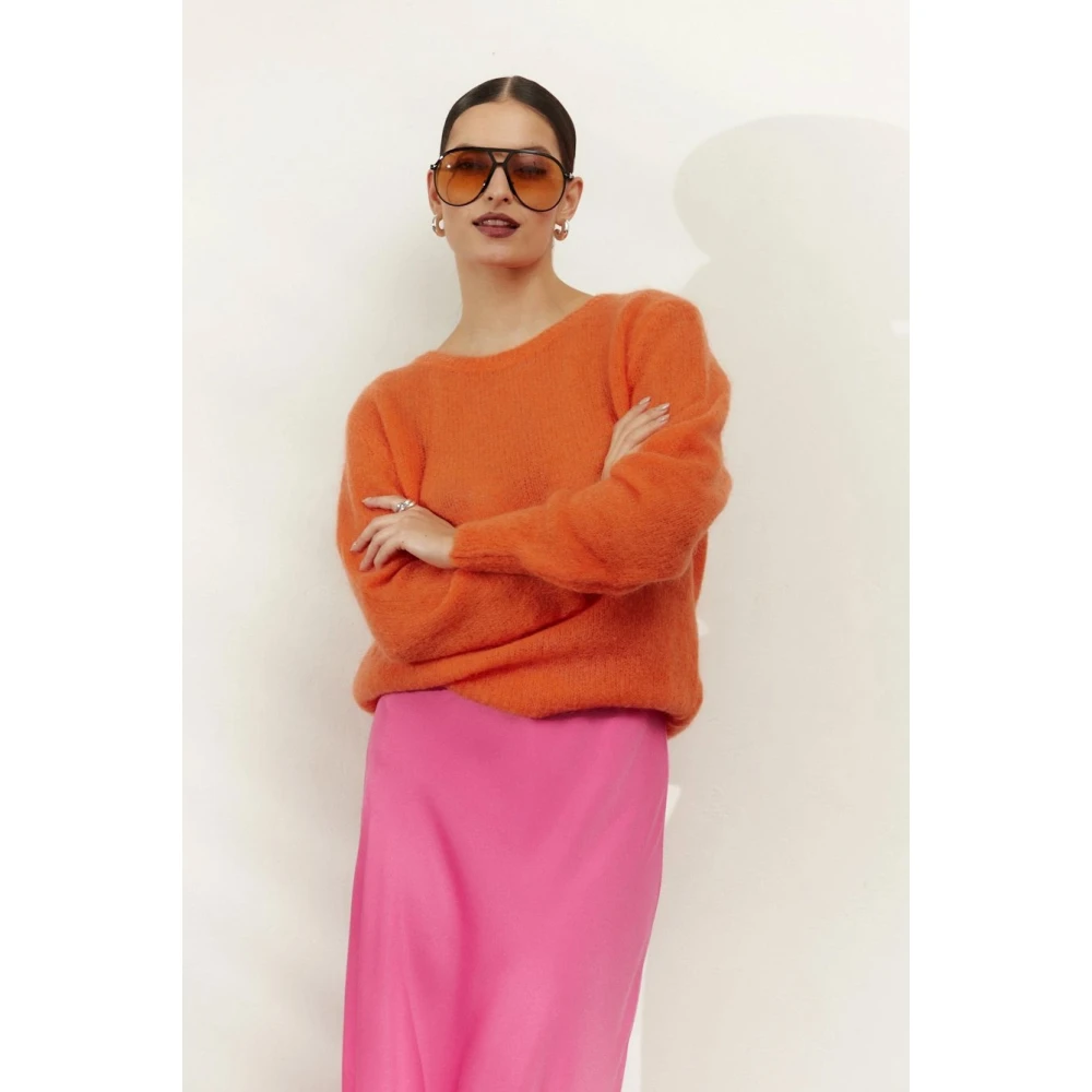 American Dreams Zachte Gebreide Trui in Burnt Orange Dames