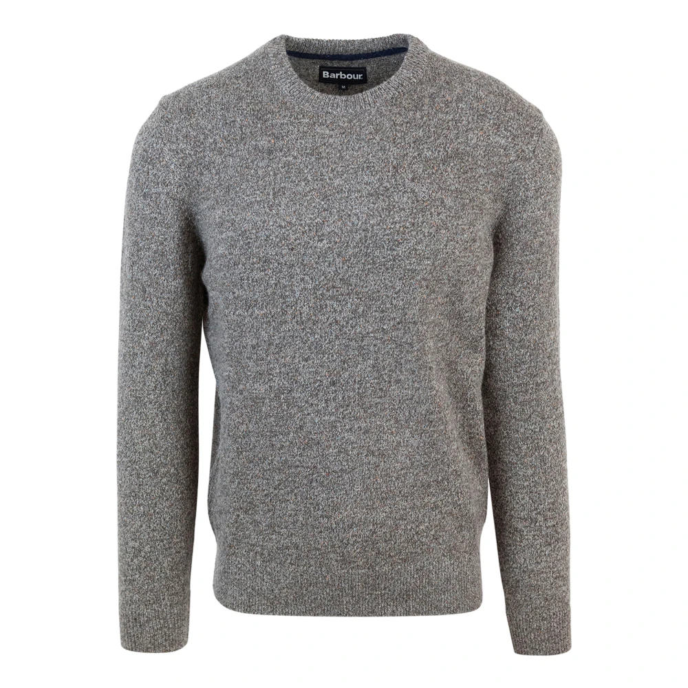 Barbour Men's Gray Regular Fit Crewneck Jumper Logo Embroidered - Round-Neck Knitwear - Xl - Knitwear