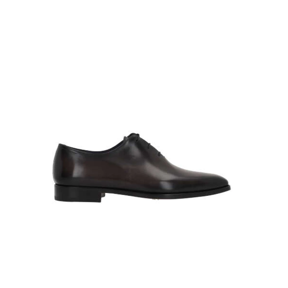 Berluti Zwarte Oxford Leren Schoenen Black Heren