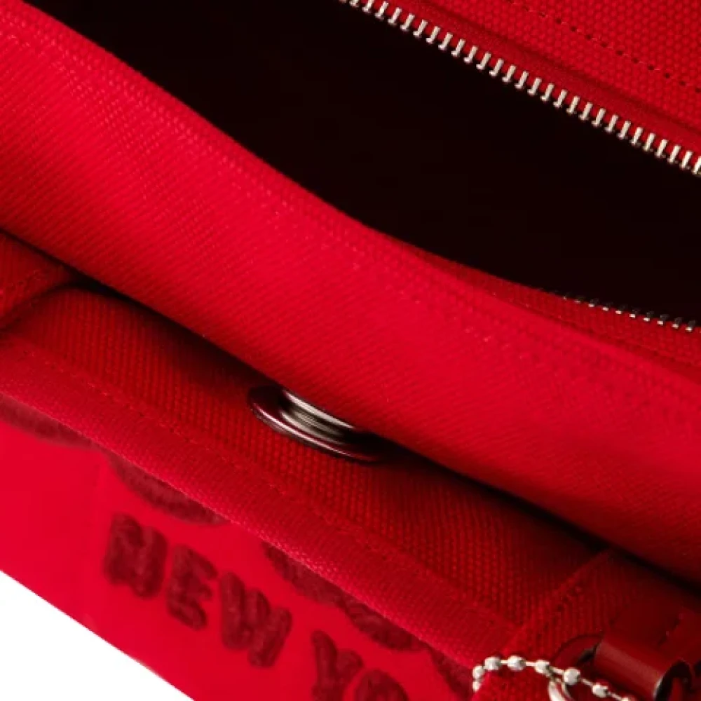 Coach Cotton handbags Red Dames