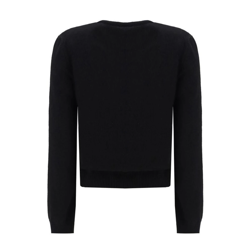MM6 Maison Margiela Monochrome Wollen Trui met Uitgesneden Detail Black Dames